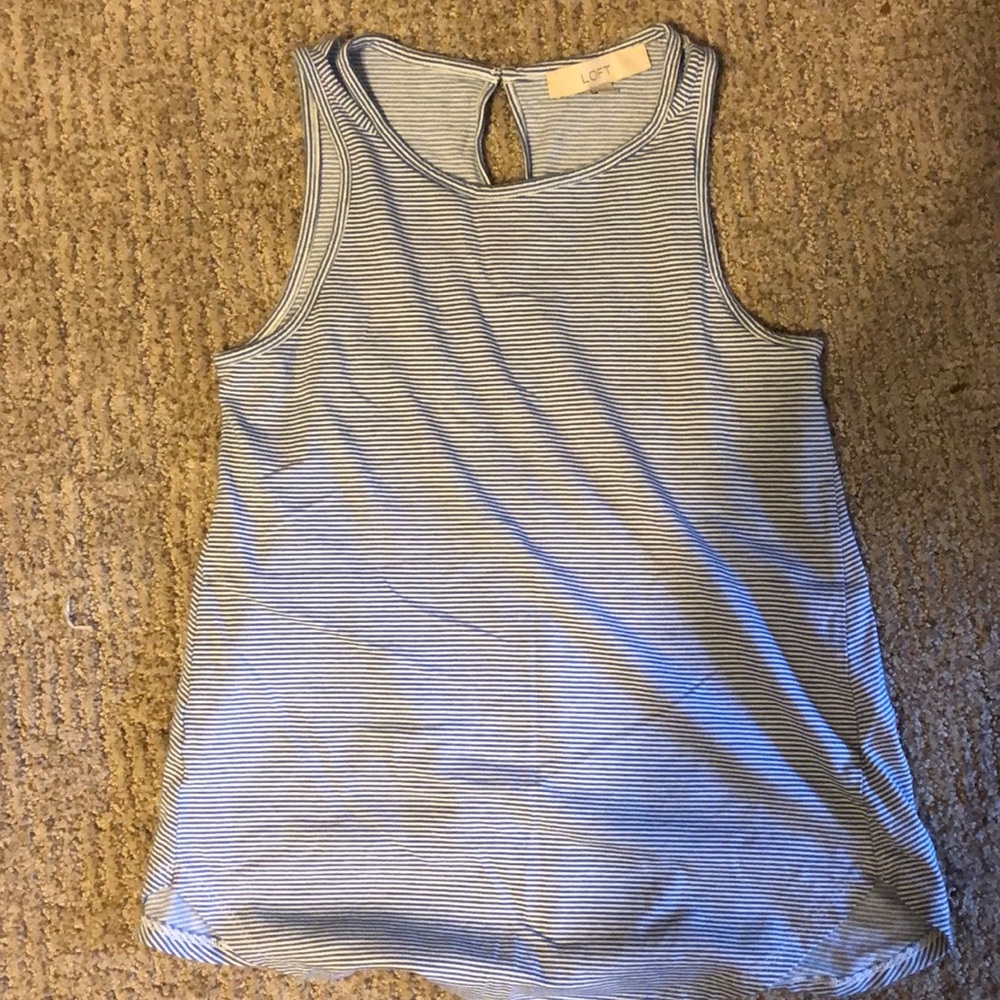 White and blue stripe tank